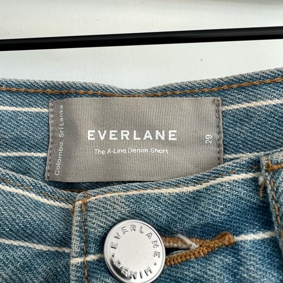 Everlane Striped Denim Shorts marked as 29 measuring at 32” - Picture 3 of 6